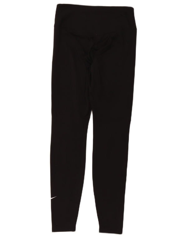 Nike Damen Dri Fit Leggings UK 14 Mittelschwarzes Polyester