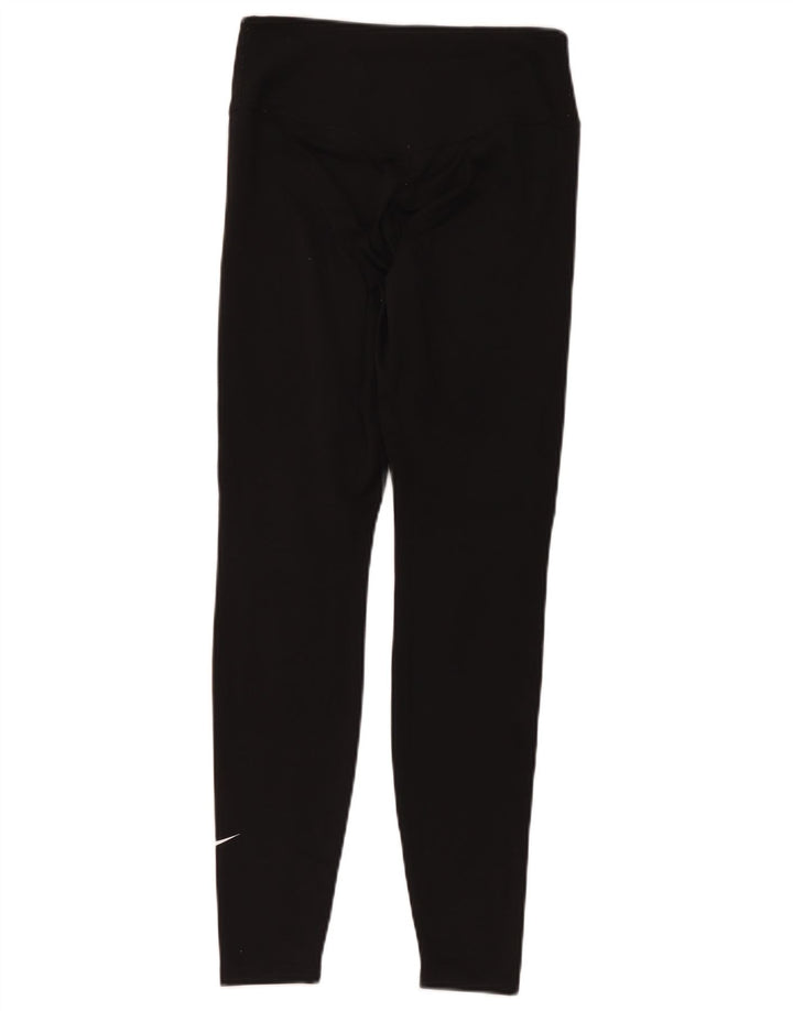 Nike Damen Dri Fit Leggings UK 14 Mittelschwarzes Polyester