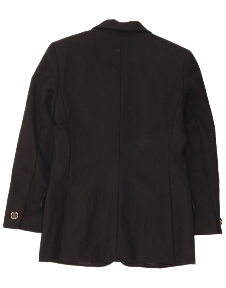 Privilegio Damen 3-Knopf-Blazerjacke IT 40 Small Schwarze Schurwolle