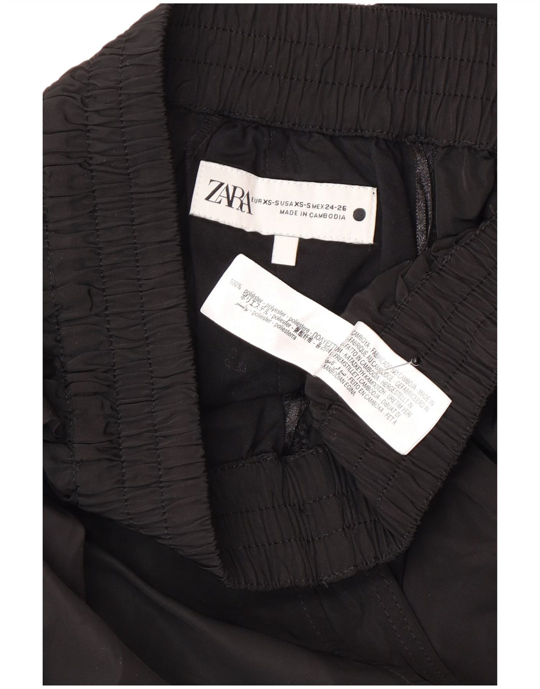 Zara Damen ausgestellter Rock XS W30 Schwarz Polyester
