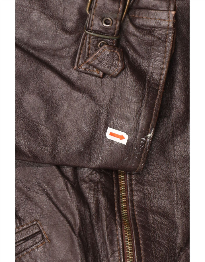 VINTAGE Herren Lederjacke UK 42 XL Braunes Leder
