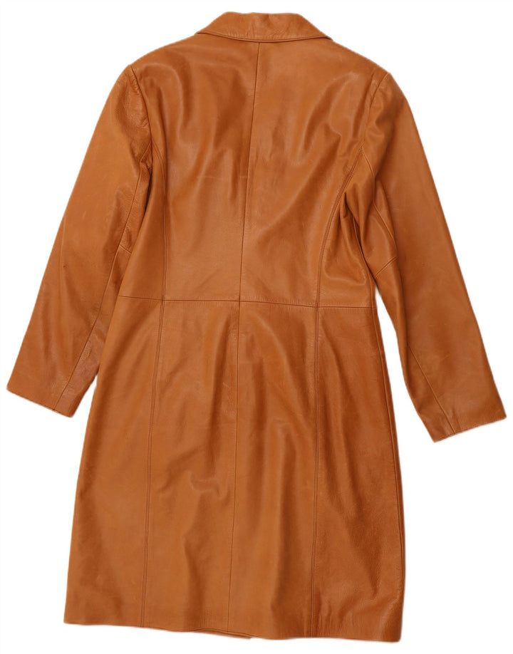 NEXT Womens Petite Ledermantel UK 12 Mittelbraunes Leder