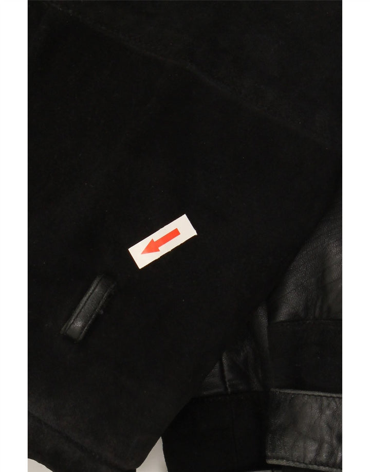 VINTAGE Damen Wildlederjacke IT 48 XL Schwarz