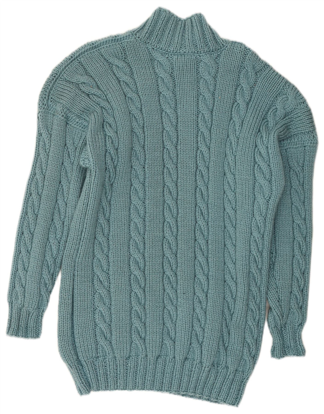 Vintage Damen Longline Cardigan Pullover UK 16 Groß Blau