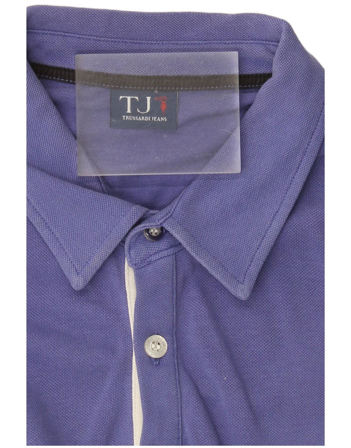 Trussardi Jeans Herren Poloshirt Large Lila