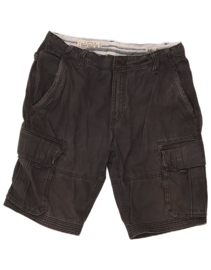 Fat Face Herren-Cargo-Shorts, W36, Größe L, Grau, Baumwolle