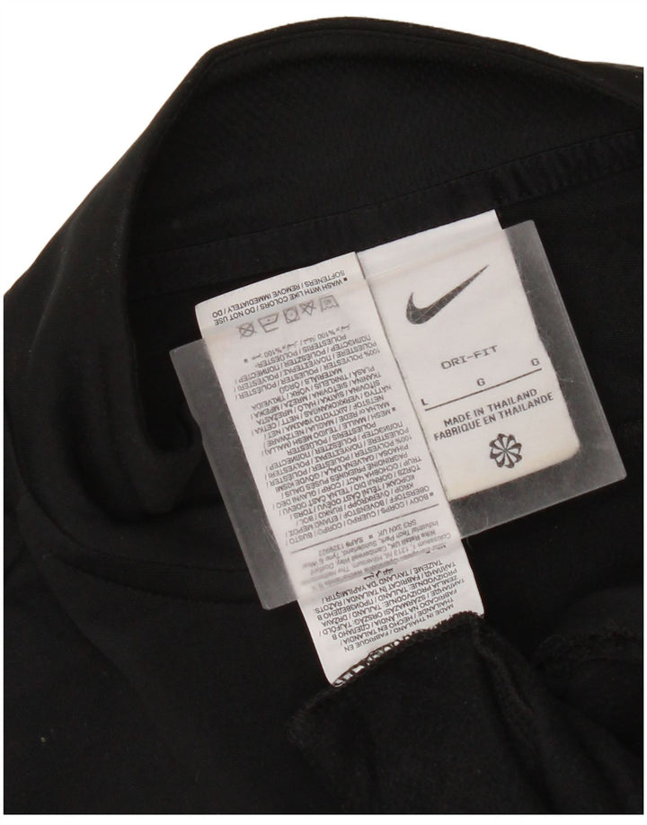 Nike Herren Dri Fit Pullover-Trainingsoberteil mit Reißverschluss, Größe L, Schwarz, Farbblock