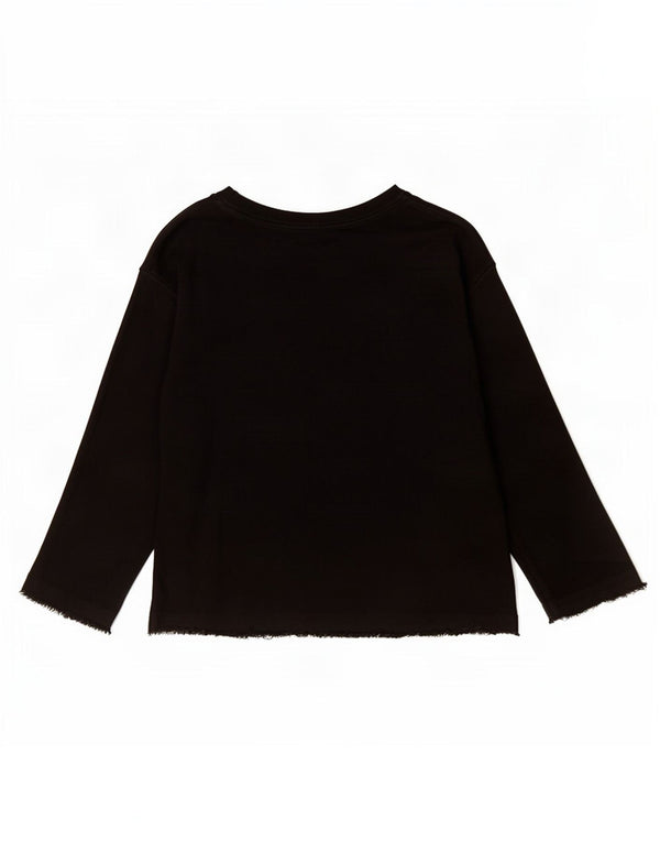 Benetton Damen Top Langarm UK 14 Large Schwarz