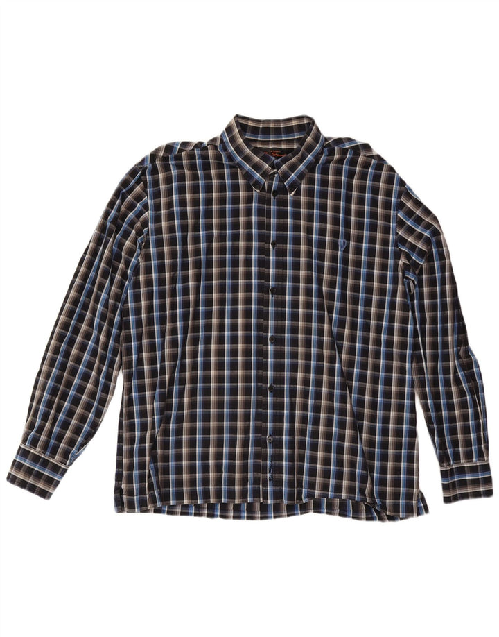 Ben Sherman Herrenhemd 2XL schwarz kariert Baumwolle