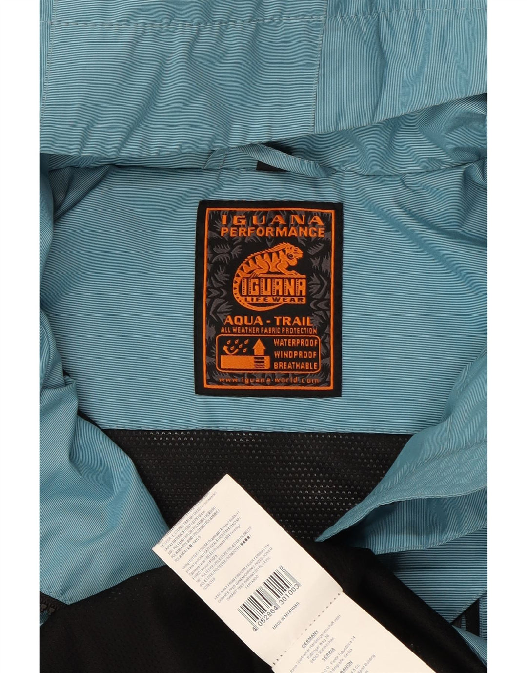 IGUANA Damen-Regenjacke mit Kapuze, EU 40, mittelblaues Nylon