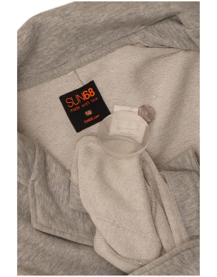 Sun68 Damen-Blazerjacke mit 2 Knöpfen, UK 14, mittelgraue Baumwolle