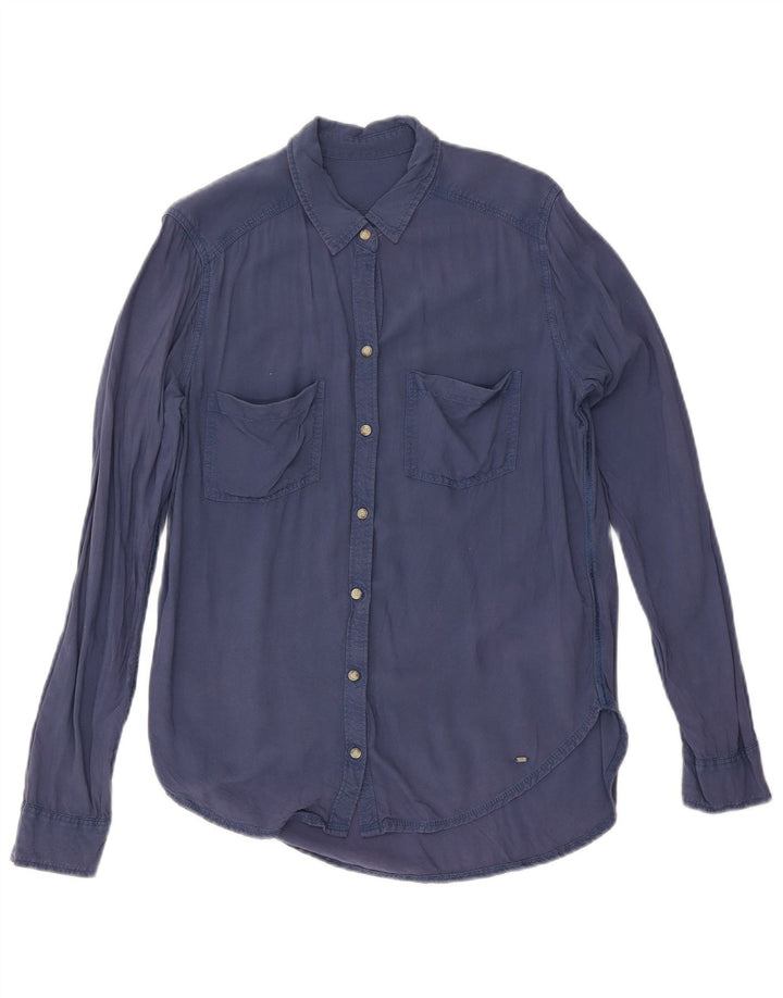 Abercrombie & Fitch Damenhemd UK 14 Medium Marineblau Viskose