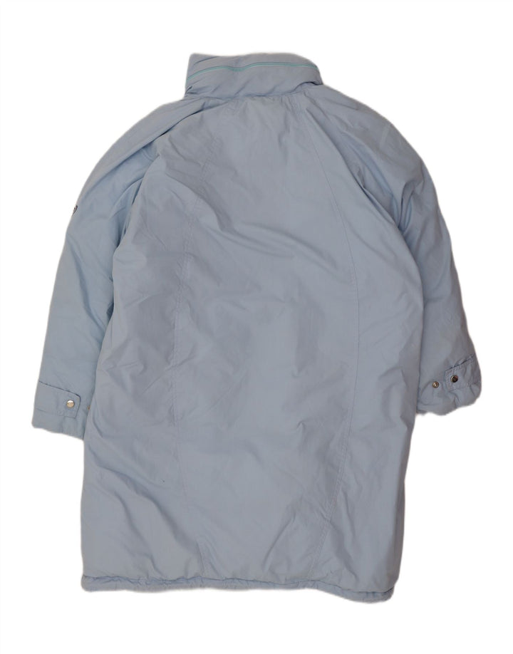 Vintage Damen Übergroßer gepolsterter Mantel EU 42 Groß Blau