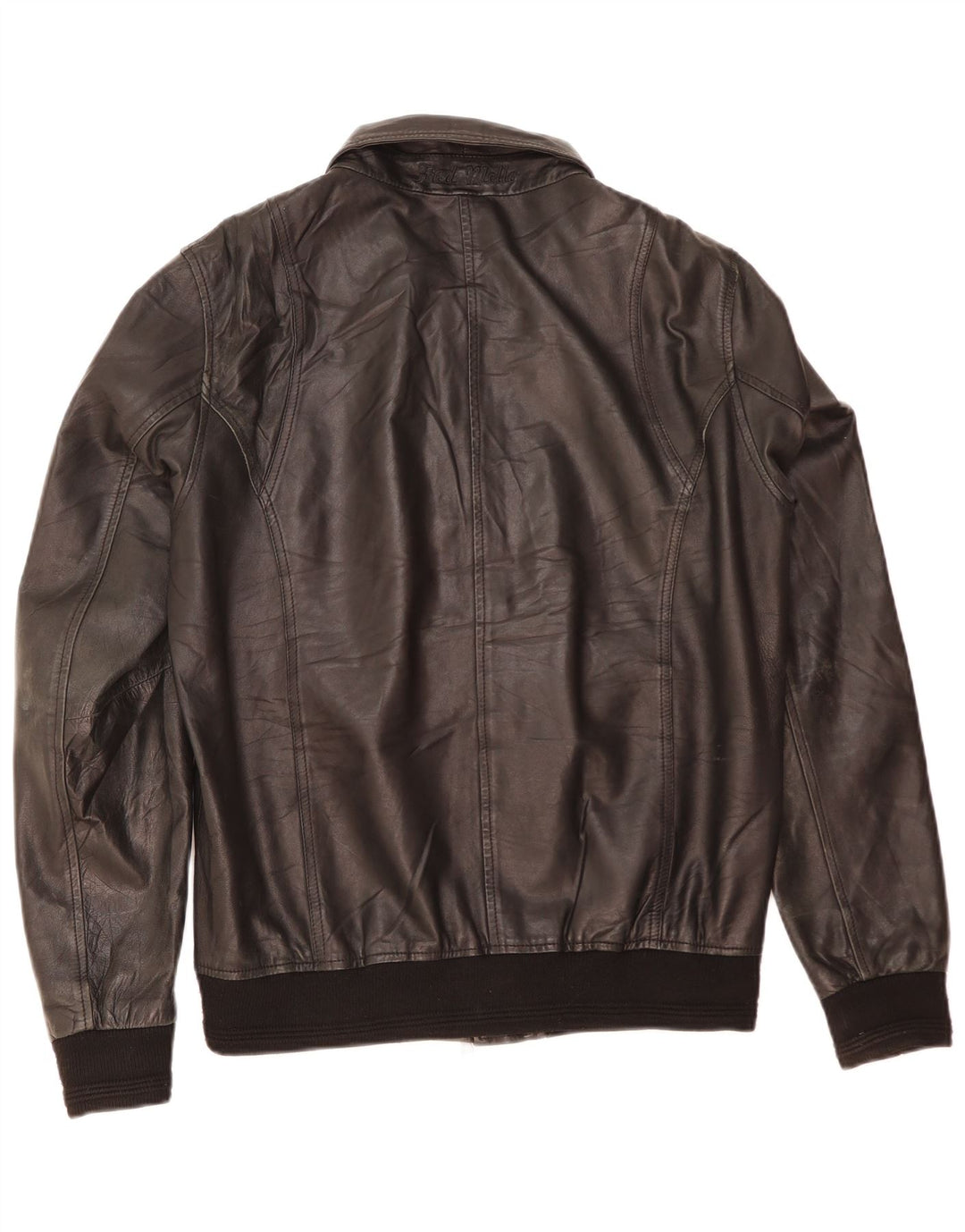 Fred Mello Damen Lederjacke UK 20 2XL Schwarzes Leder