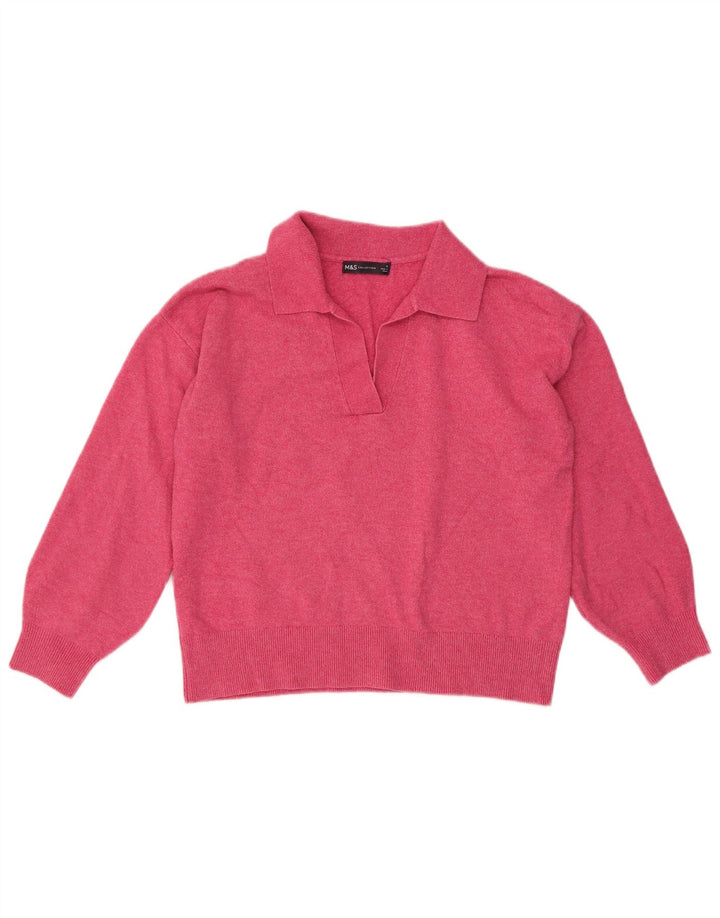 Marks & Spencer Damen-Pullover, übergroß, Rollkragenpullover, Gr. 10, Größe S, Rosa