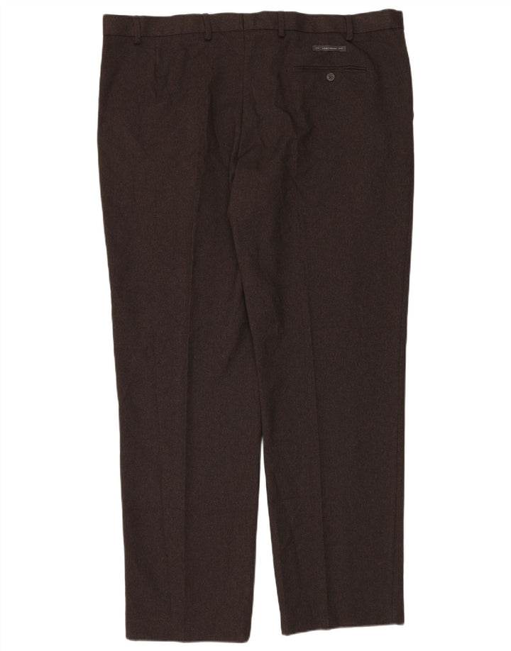 Marks & Spencer Herren-Anzughose mit normaler Passform, W44, L33, braun, Polyester
