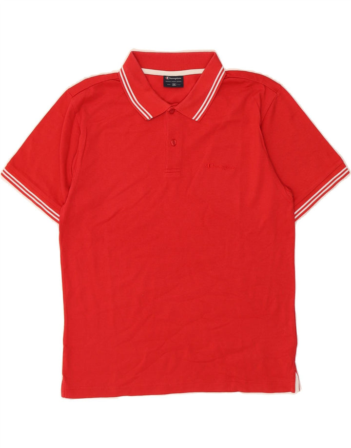 CHAMPION Mens Polo Shirt Medium Red Cotton Vintage Champion and Second-Hand Champion from Messina Hembry 