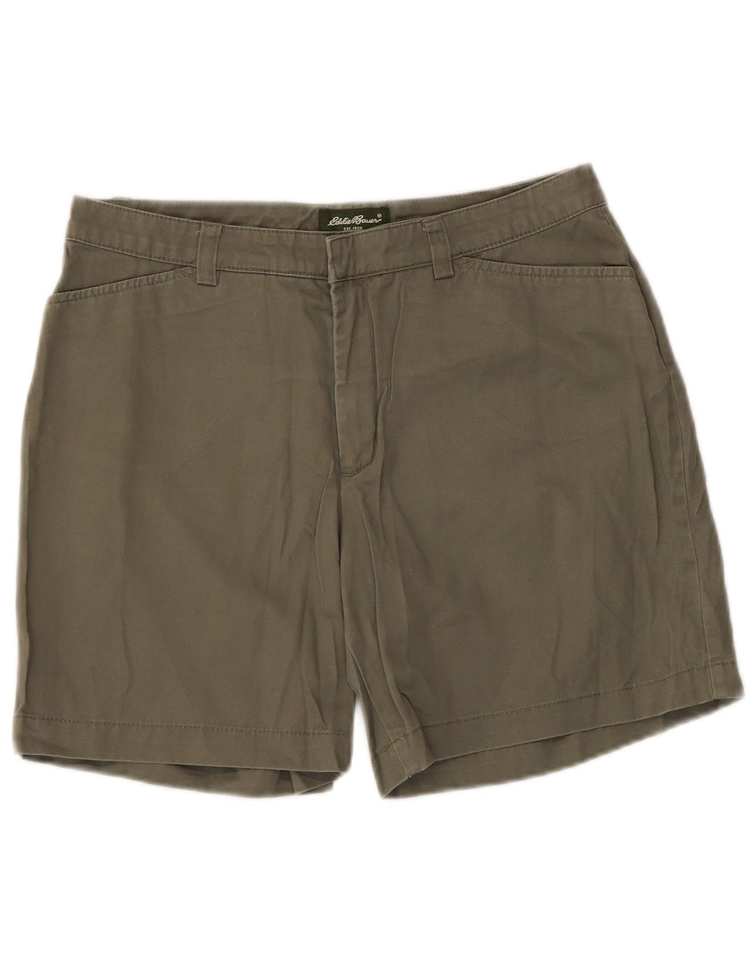 Eddie Bauer Damen Freizeitshorts US 6 Medium W30 Khaki Baumwolle