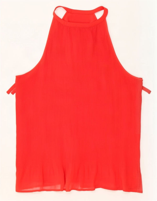 Zara Damen Neckholder-Top UK 12 Mittelrot