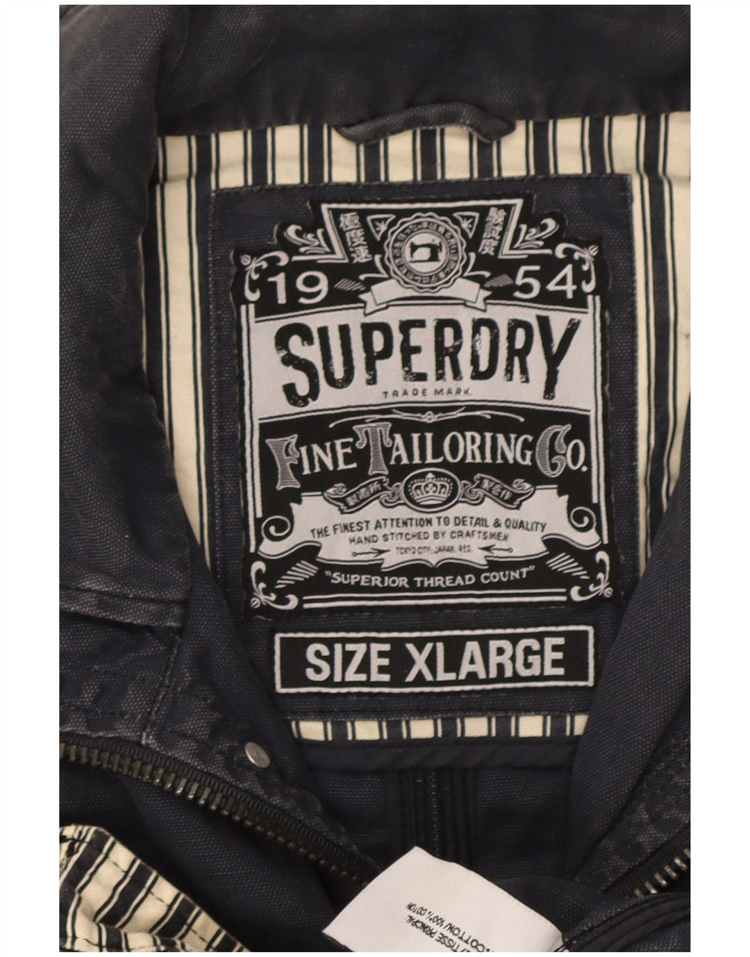 Superdry Herren Utility Jacke UK 42 XL Marineblau Baumwolle