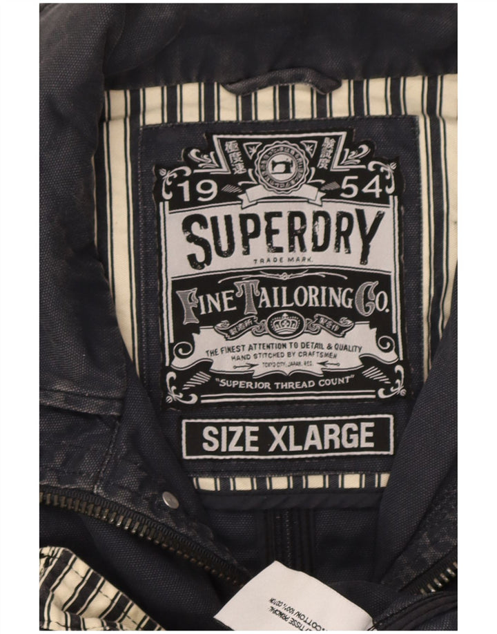 Superdry Herren Utility Jacke UK 42 XL Marineblau Baumwolle