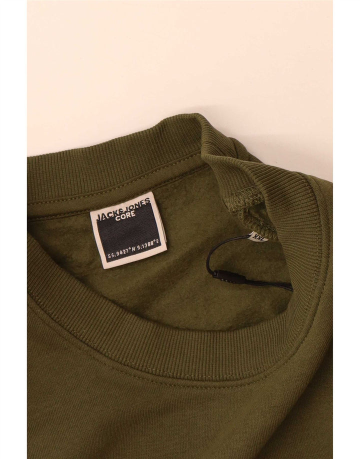 Jack & Jones Herren-Sweatshirt mit Grafik, 2XL, Khaki, Baumwolle