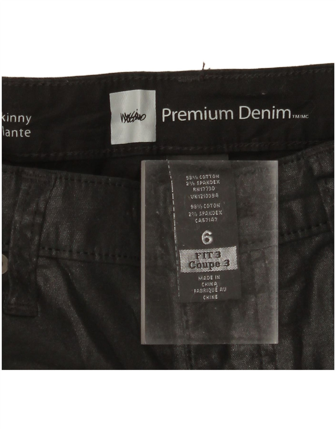 MOSSIMO Damen Skinny Freizeithose US 6 Medium W30 L32 Schwarze Baumwolle