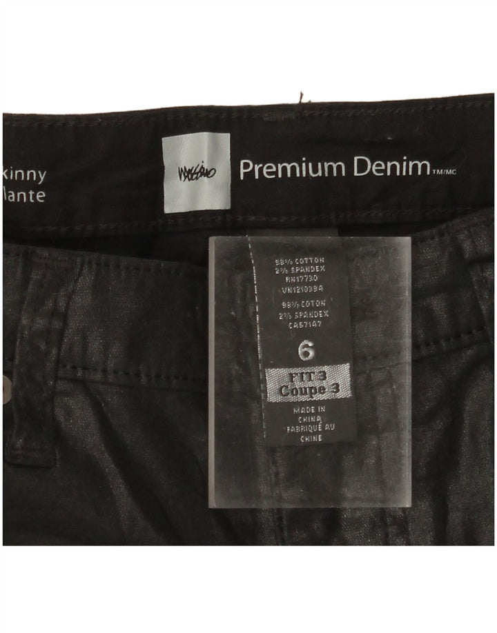 MOSSIMO Damen Skinny Freizeithose US 6 Medium W30 L32 Schwarze Baumwolle