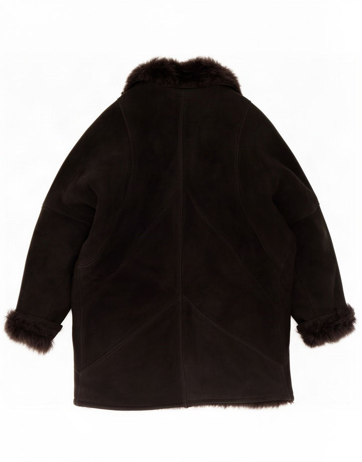 Vintage Damen Lammfelljacke IT 48 XL Schwarz