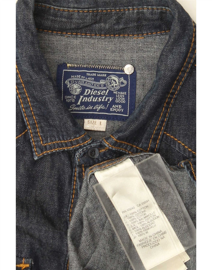 Diesel Herren-Jeanshemd, große marineblaue Baumwolle