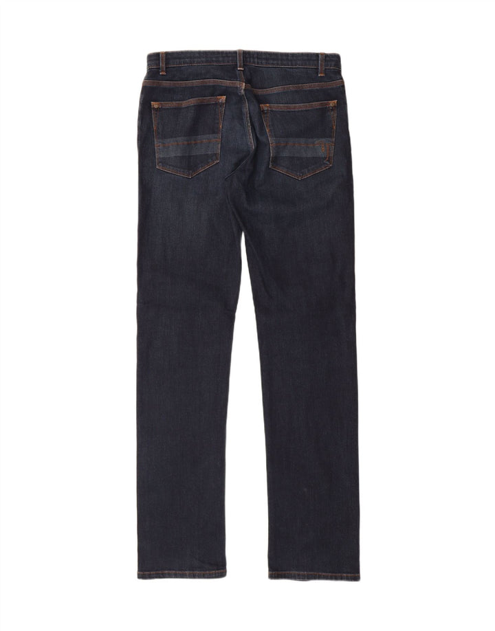 TRUSSARDI Womens Straight Jeans W31 L34 Navy Blue Cotton Vintage Trussardi and Second-Hand Trussardi from Messina Hembry 