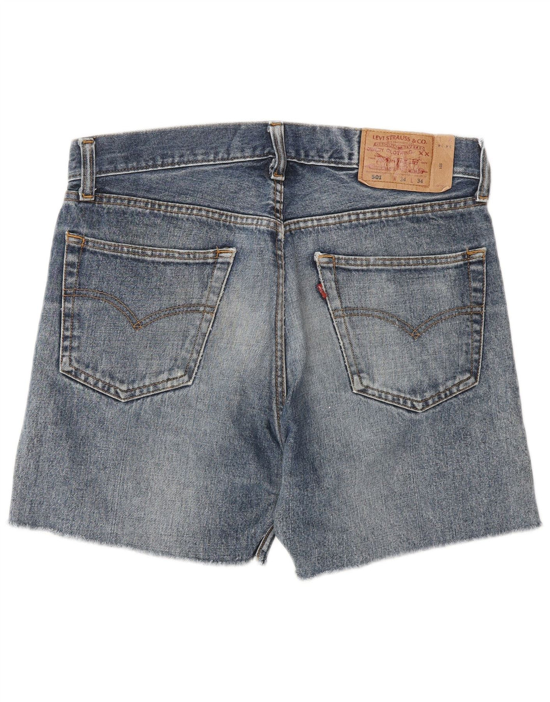LEVI'S Herren 501 Denim Shorts W34 Große blaue Baumwolle