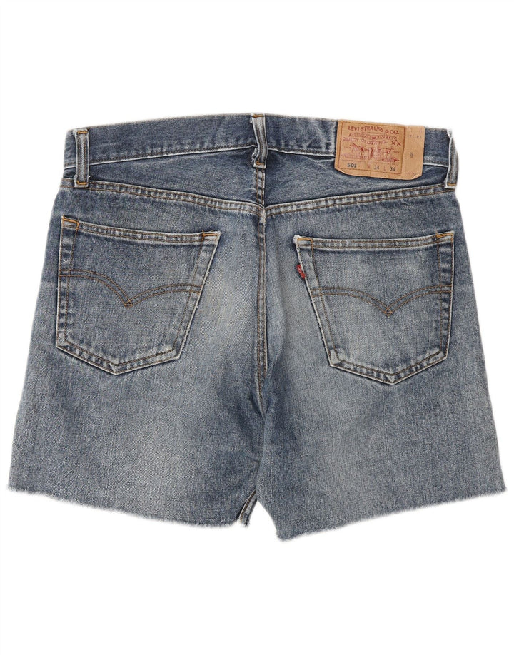LEVI'S Herren 501 Denim Shorts W34 Große blaue Baumwolle