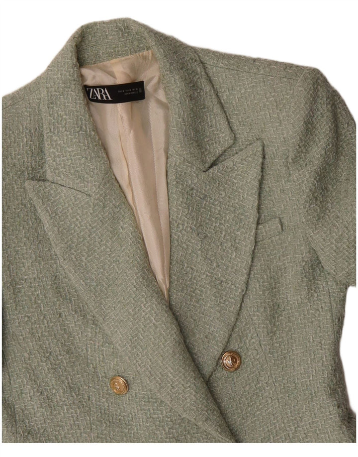Zweireihiger Blazer für Damen von ZARA, Gr. 12, Mittelgrün, Acryl