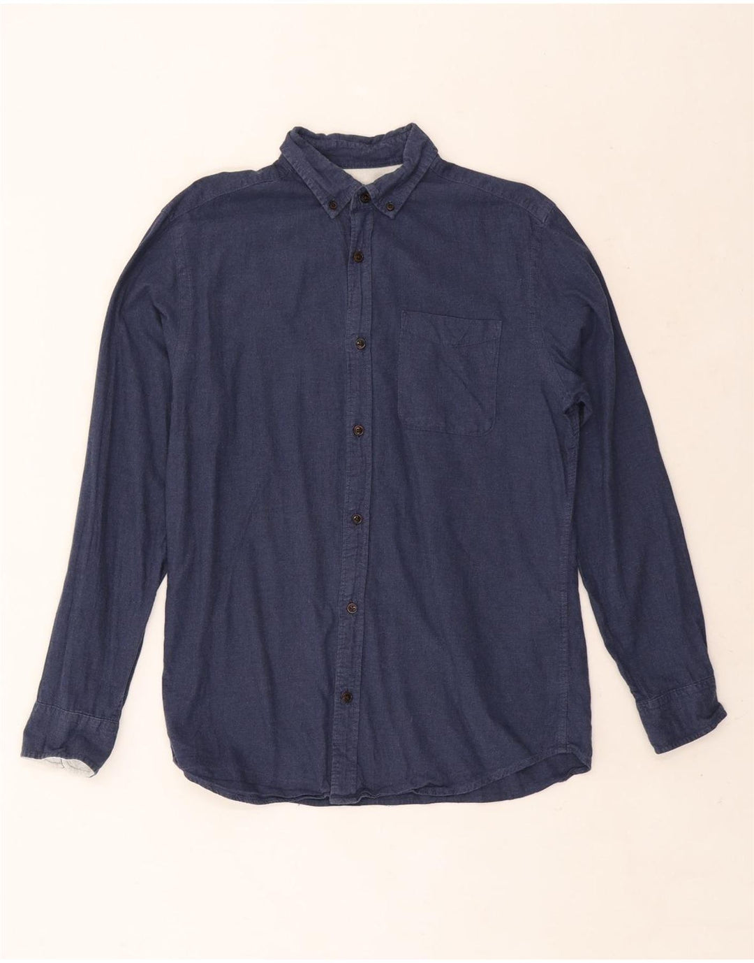 Jack & Jones Herrenhemd aus mittelblauer Baumwolle in Marineblau