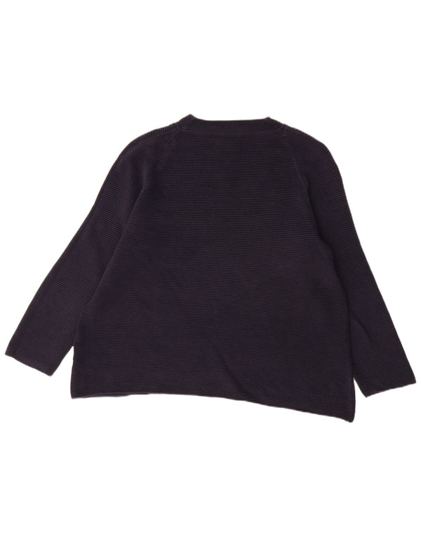 Cos Damen-Pullover mit Rundhalsausschnitt, UK 14, Größe L, Marineblau, Baumwolle