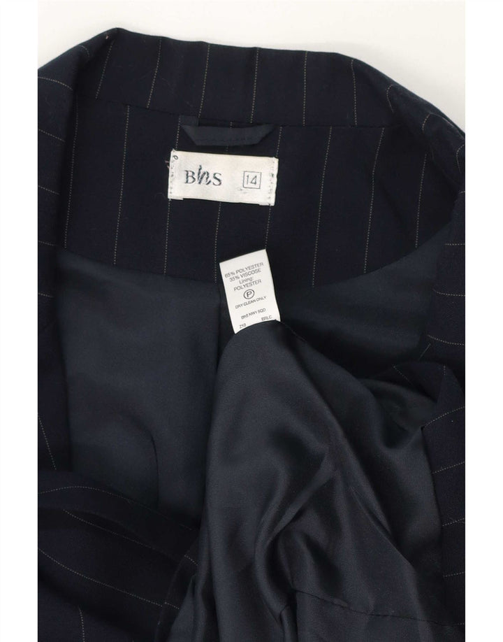 Bhs Zweireihiger Blazer für Damen, Gr. 44, Marineblau, Nadelstreifen