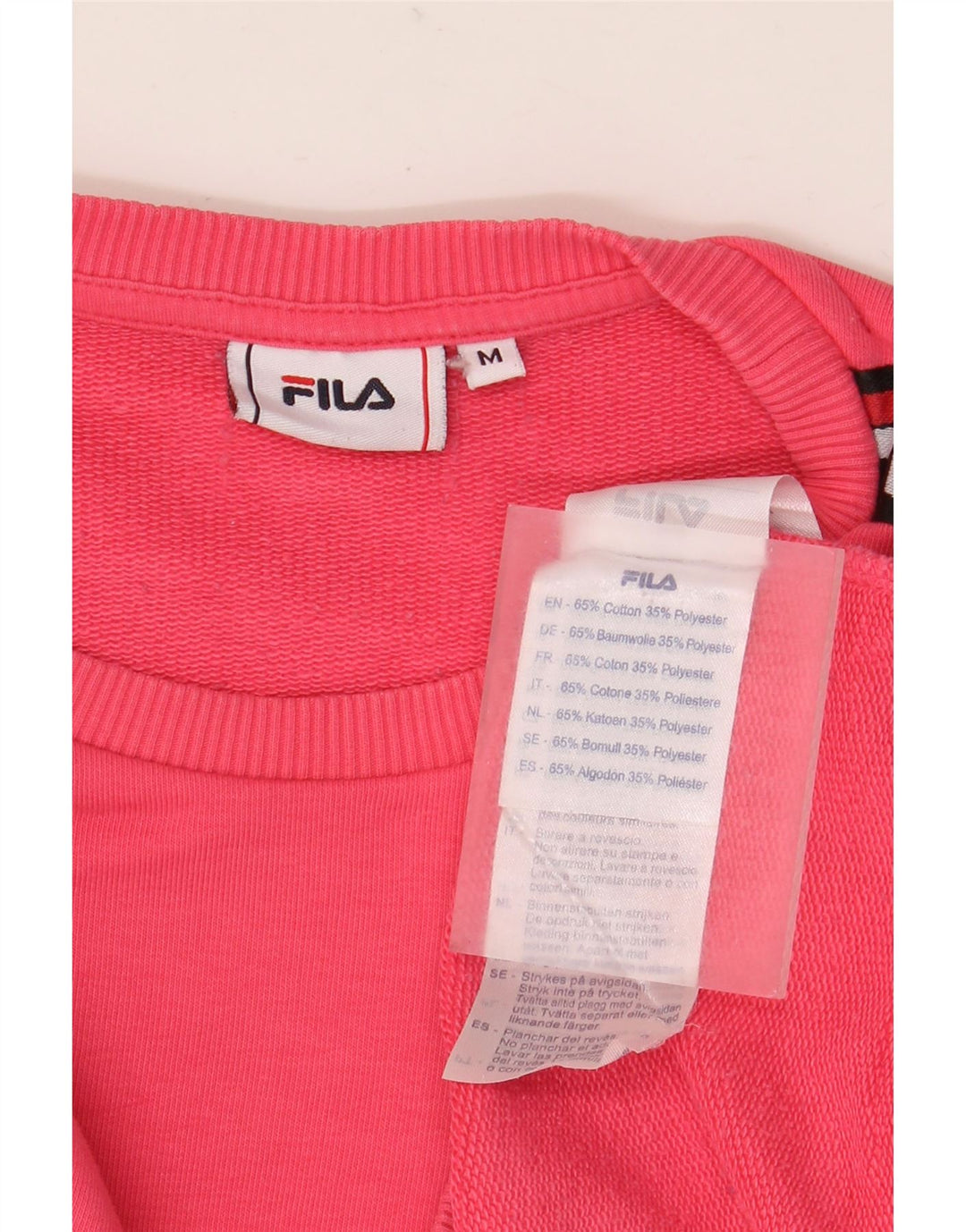 Fila Damen Grafik-Sweatshirt-Pullover UK 14 Mittelrosa Farbblock