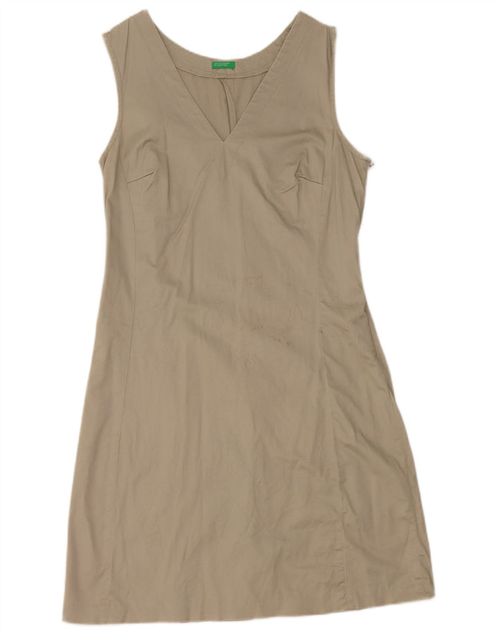 Benetton Damen Ärmelloses Etuikleid UK 12 Medium Khaki