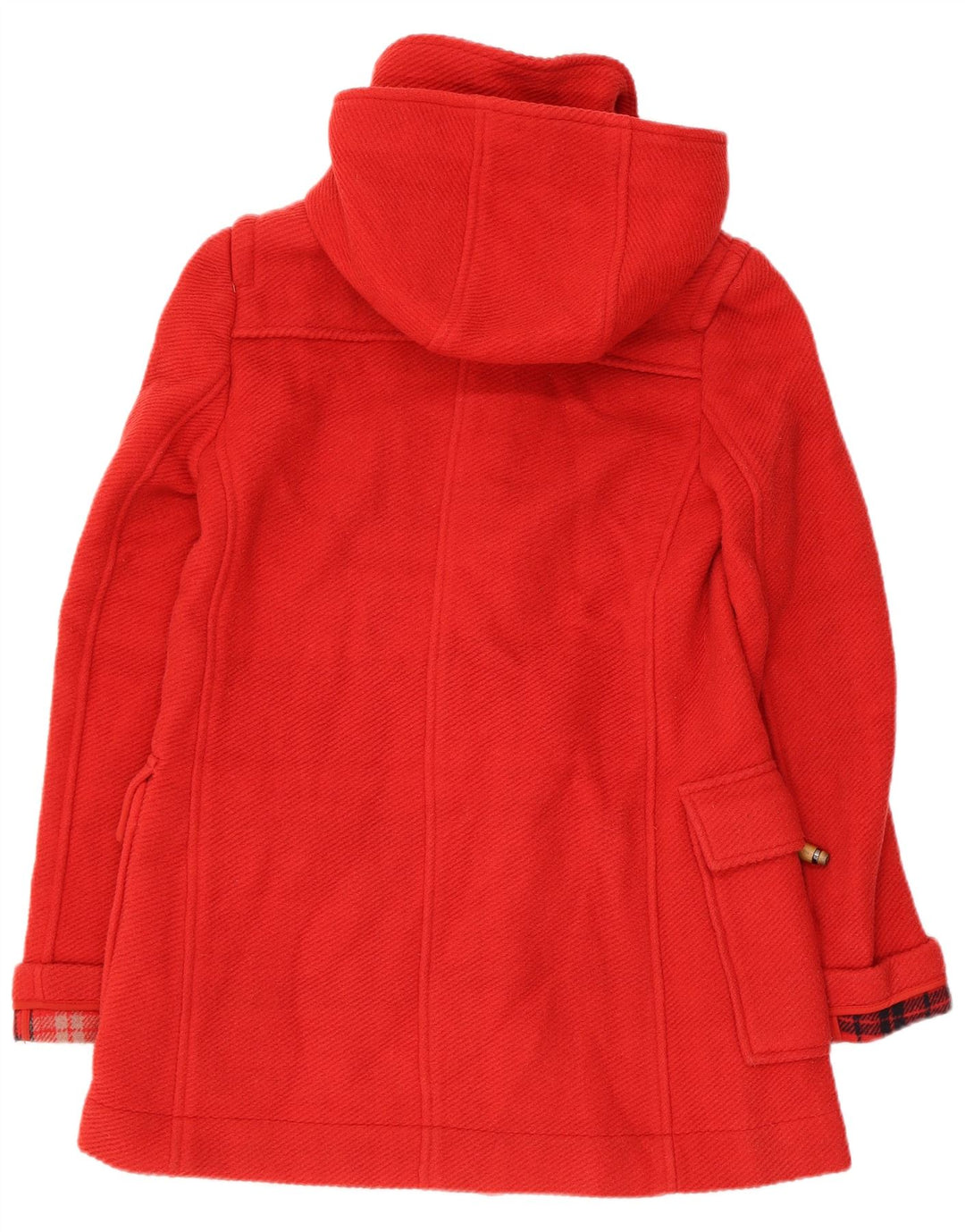 Topshop Damen-Dufflecoat mit Kapuze, UK 8, Größe S, rote Wolle