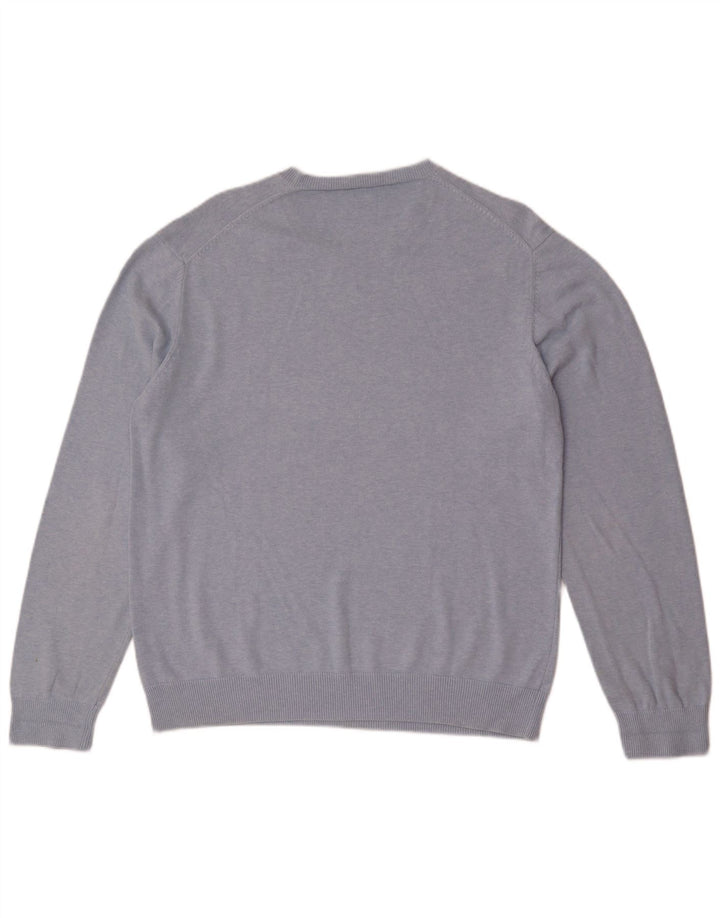 French Connection Herren-Pullover mit Rundhalsausschnitt, Größe L, aus blauer Baumwolle