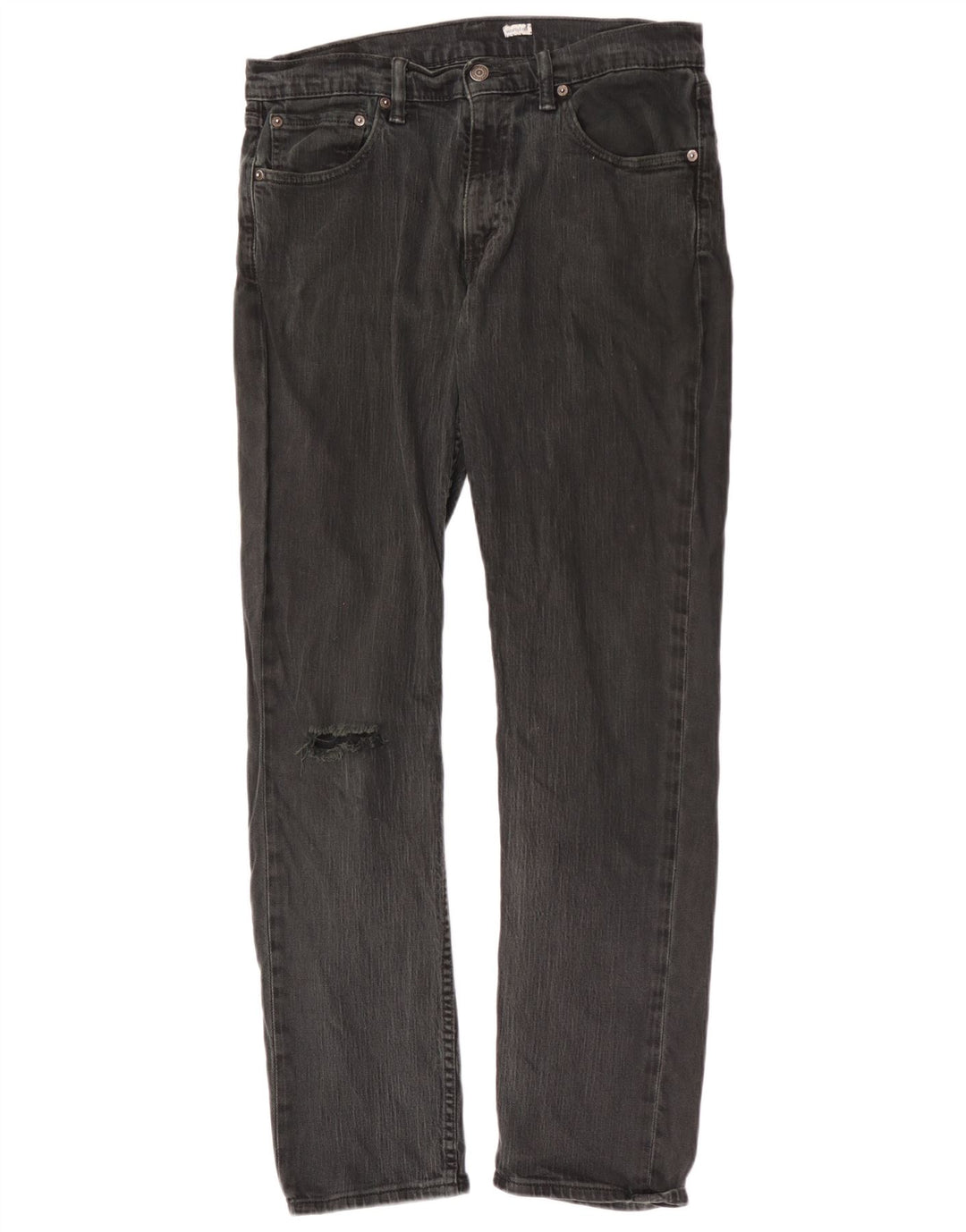 Levi's Herren Distressed Straight Jeans W33 L32 Schwarze Baumwolle