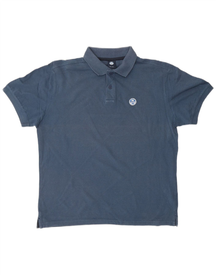NORTH SAILS Herren-Poloshirt, mittelmarineblaue Baumwolle