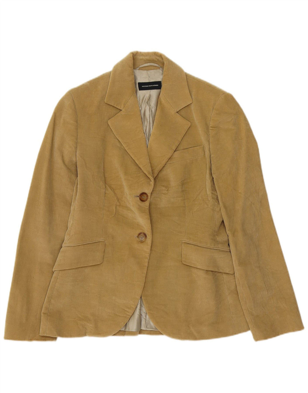 Massimo Dutti Damen 2-Knopf-Cord-Blazerjacke EU 42 Large Beige