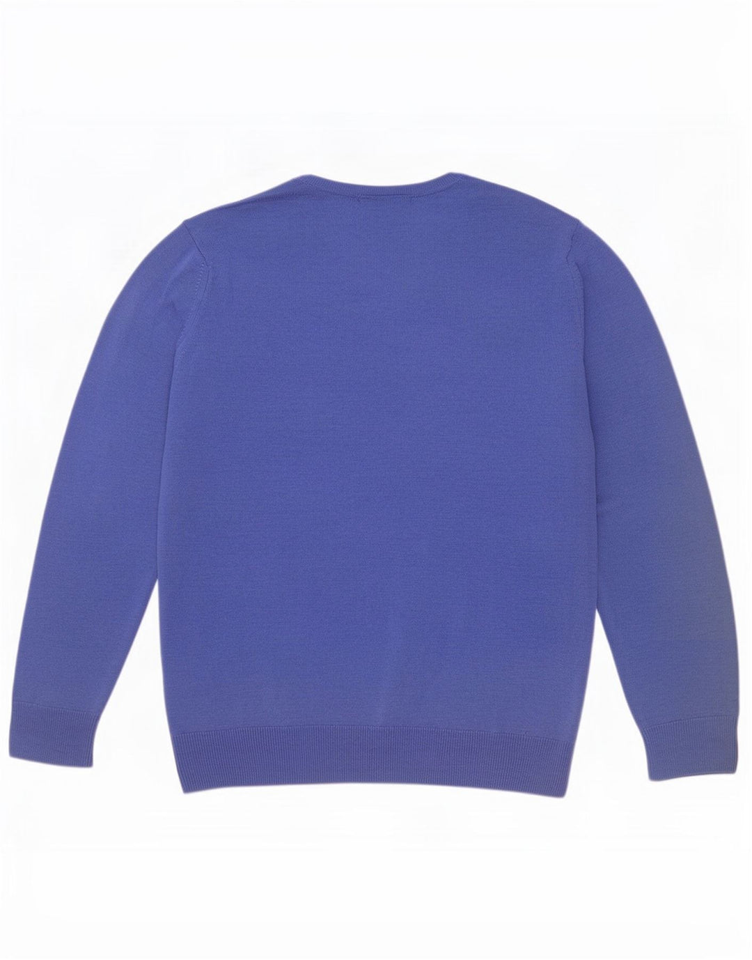 Marks & Spencer Damen-Pullover mit V-Ausschnitt, UK 12, mittelblaue Merinowolle