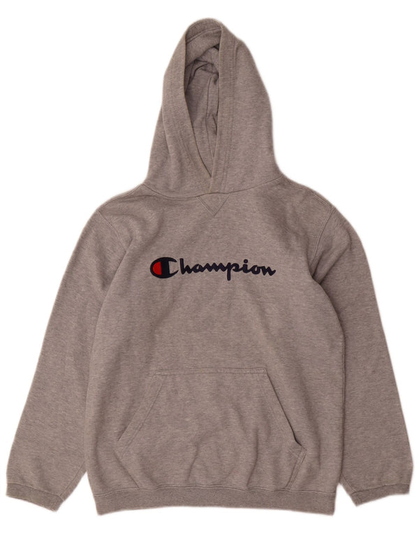 CHAMPION Kapuzenpullover mit Grafik für Jungen, 11–12 Jahre, graue Baumwolle