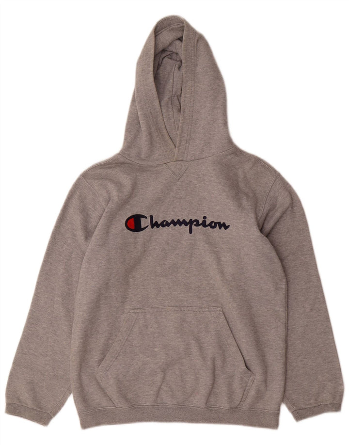 CHAMPION Kapuzenpullover mit Grafik für Jungen, 11–12 Jahre, graue Baumwolle