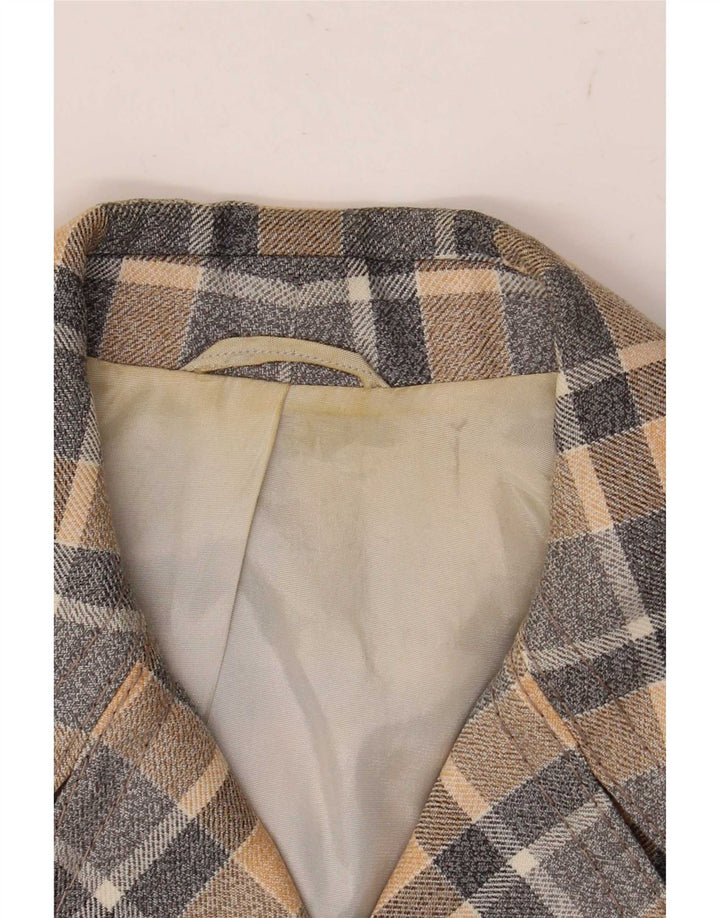 Trevira Damen-Blazerjacke mit 4 Knöpfen, Größe M, mehrfarbig, kariert