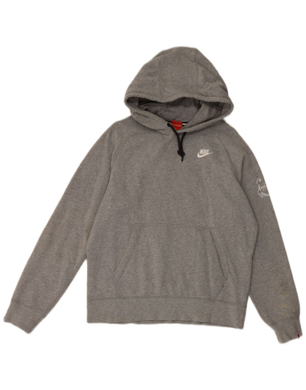 Nike Herren-Kapuzenpullover mit Grafik, mittelgrau gefleckte Baumwolle