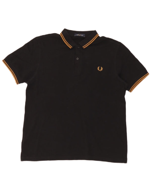 Fred Perry Herren-Poloshirt, große schwarze Baumwolle